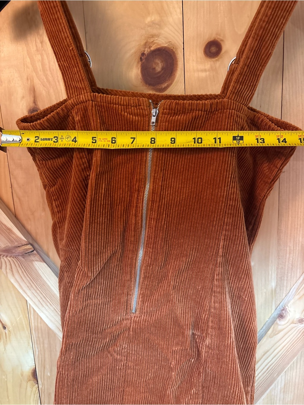 Forever 21 Rust Corduroy Mini Dress with Adjustable Straps and zipper in back - Picture 6 of 7